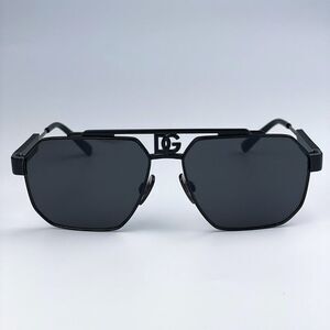 NEW D&G DG2294 01/87 Black Grey Pilot Metal Unisex Sunglasses